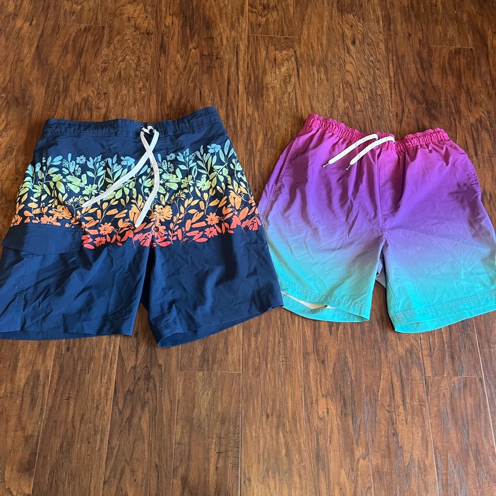 Sonoma Men's Swim Trunks - Navy and Purple Gradient